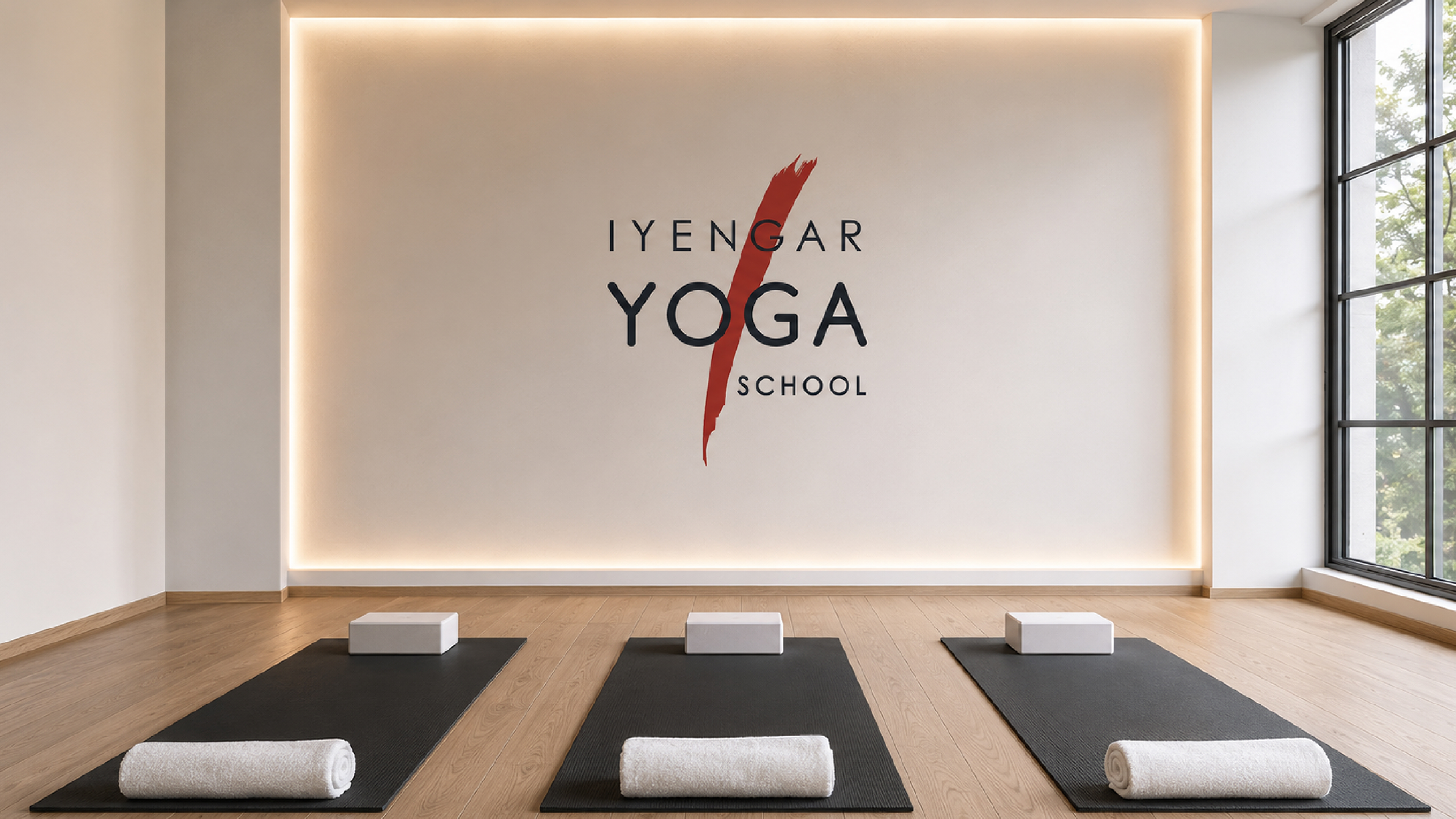 Iyengar Yoga School by aoie studio, 2022. A yoga school practicing the Iyengar method in Saint Petersburg.